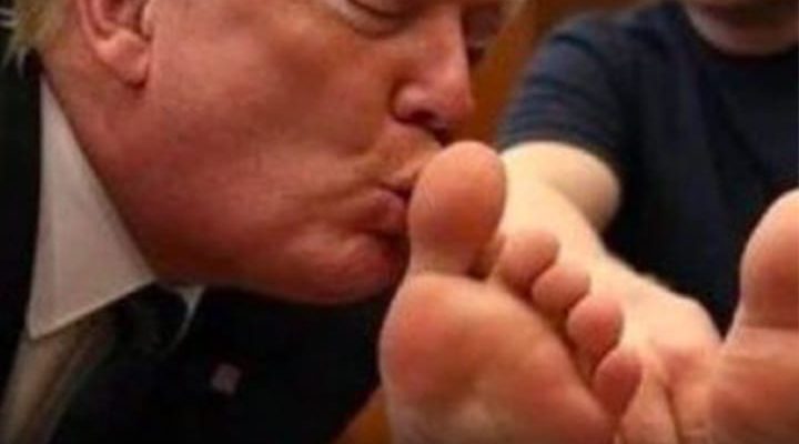 AI video of Trump kissing Musk’s feet plays inside HUD building